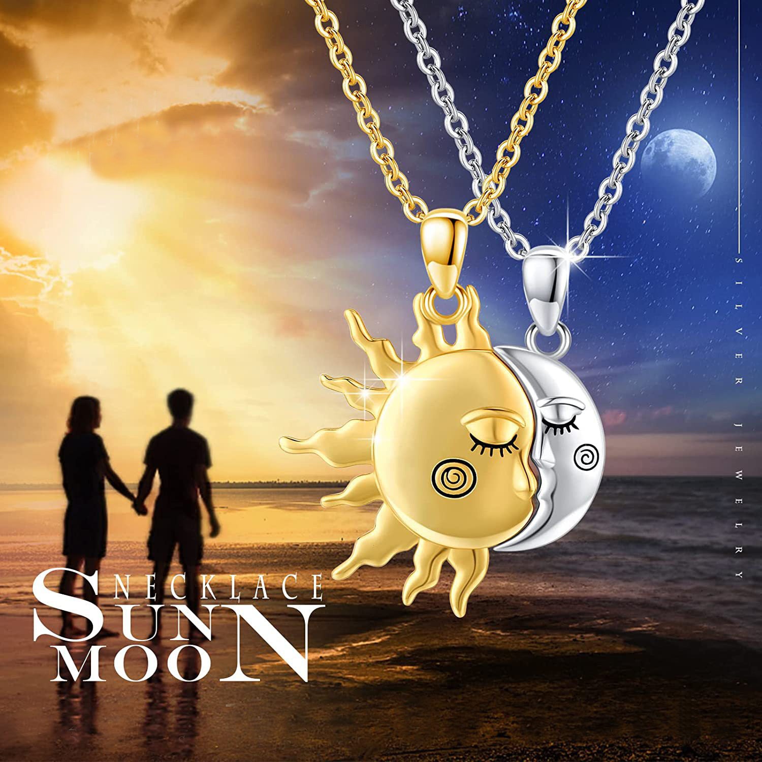 18K Magnetic Sun Star Necklace